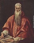 El Greco Canvas Paintings - St Jerome as Cardinal
